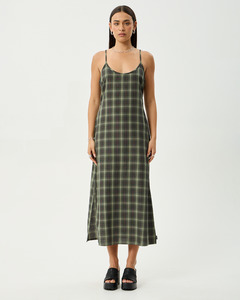 Jonah Valley - Recycled Maxi Dress - Deep Olive Check