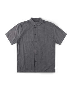 Reynolds Stripe Short Sleeve Shirt - Worn Black
