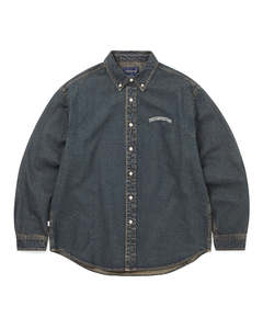 Washed Denim Shirt - Dusty Mud