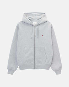 One Point Zip Hoodie - Heather Grey