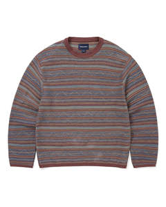 Pattern Knit Crew - Magenta