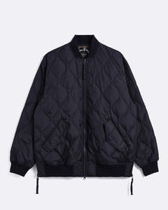 Mens Jackets Coats: Military MA-1 Type Down Jacket - Black
