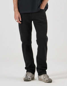 Mens Jeans: Bronco Slim Straight Denim Jeans - Black