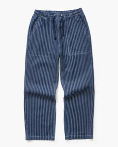 Pinstripe Denim Chef Pants - Indigo