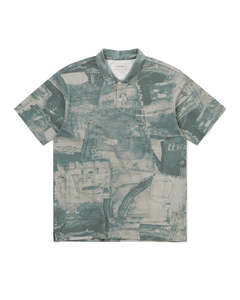 T-Logo Short Sleeve Jersey Polo - Denim Patchwork