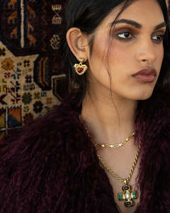 Suri Earrings - Gold Carnelian