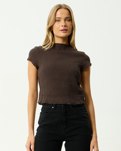 Afends: Wren - Seersucker Top - Coffee