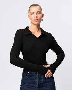 Florence Polo Top - Black