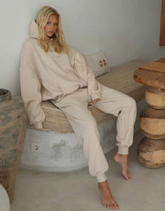 Luna Lane: The Club Track Pants - Cream