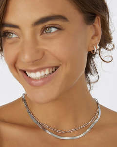 Arms Of Eve: Sylvia Snake Chain Necklace - Silver