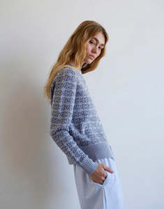 CPD Monogram Cardigan - Sky/Navy