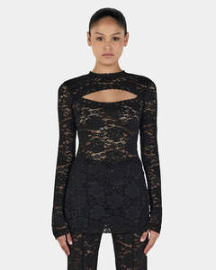 Misha Long Sleeve Top - Black