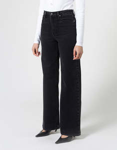 Mila Wide Leg Jeans - Shadow Black