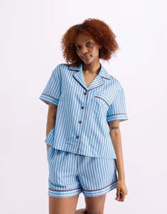 Hommey: Short Sleeve Sleep Shirt - Iced Chocolate