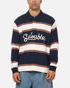 Chain Stitch Long Sleeve Rugby - Navy