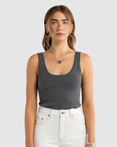 Womens New: Kingston Knit Tank - Charcoal Marle