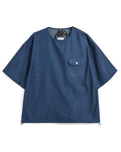 Non-Down Military Half-Sleeve Top - Indigo Denim