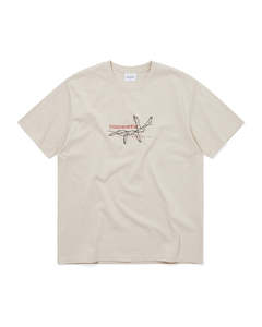 Stitched Birds Tee - Beige