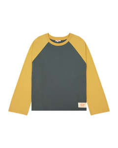 Crew Raglan Jersey - Charcoal/Mustard