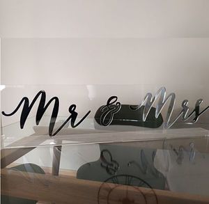 Products: Mr&Mrs Sign Stand Alone Mirror 90cm x 20cm - Walmont