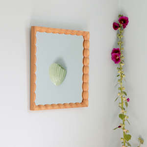 At Home: Spindle Mirror - Square Natural