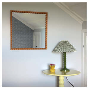 At Home: Spindle Mirror - Square Natural 2