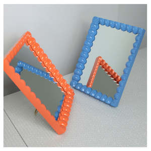 Spindle Mirror - Small Rectangle Blue