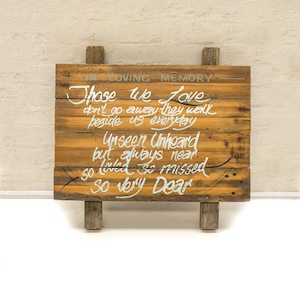 Products: In Loving Memory Sign - Wanaka Wedding Hire