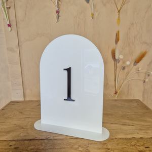 White / Black Table Numbers - Wanaka Wedding Hire