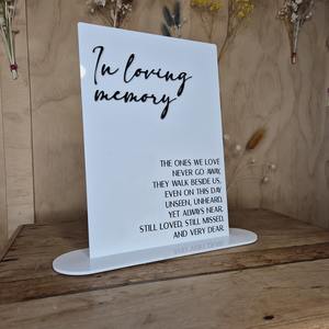 Products: In loving Memory sign - Wanaka Wedding Hire
