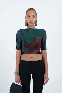 Arthur Apparel: Arthur Apparel Waffle Pleat Tee - Waratah