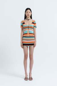 Arthur Apparel: Arthur Apparel Stripe Mini Skirt - Multi
