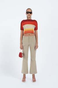 Arthur Apparel Flared Utility Pant - Khaki LUCKY LAST 14