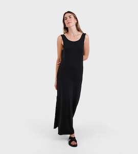 Father Rabbit Clothing: Father Rabbit Apparel  Reversible Maxi Dress - Black