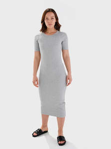 Father Rabbit Clothing: Father Rabbit Rib Tee Dress -  Grey Marle