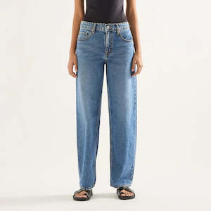 Outland Denim: Outland Denim Avril Low Slouchy Wide Leg Jean - Moment Mid Blue