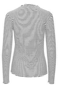 Karen By Simonsen: Karen by Simonsen Candace LS  Stripe Tee - Egret/Meteorite