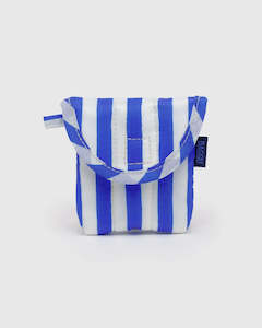 Baggu Puffy Earbuds Case - Blue Painted Stripe