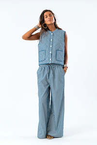 Lollys Laundry: Lollys Laundry Cairo  Quilted Vest - Stripe