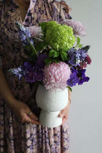 Iris Pedestal Textured Vase