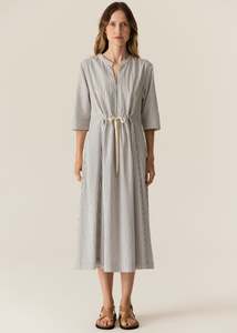 Pol: Pol Vera Shirt Dress - Blue Stripe