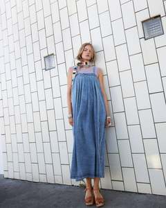 Lollys Laundry: Lollys Laundry Lungo Maxi Dress - Washed Denim