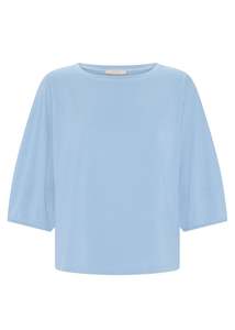 POL Harlyn Topstitch Tee - Blue