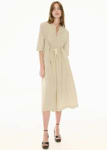 POL Fable Shirt Dress - Ivory/Ink