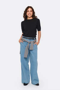 Saint Tropez Mila SS Pullover - Black