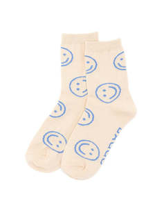 Baggu Socks - Crew - Ecru Periwinkle