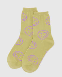 Baggu Socks Crew - Straw Happy