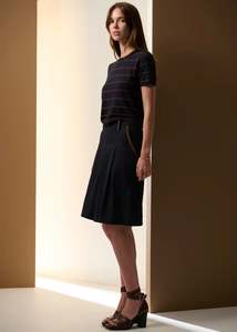 Pol Sable Tee Stripe - Ink/Choc