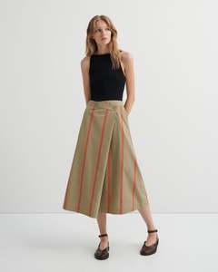 Kowtow Clothing: Kowtow Fold Skirt - Nasturtium Stripe