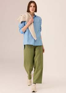 Pol: Pol Marlon Stripe Shirt - Blue Stripe